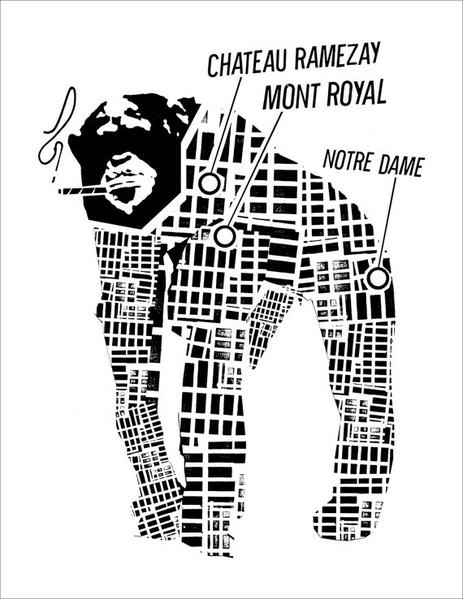 Montreal Cigar Smoking Chimp Yann Martel Print 17" x 22"