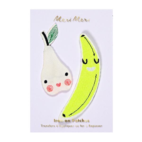 Happy Fruit (Pear & Banana) Iron-On Patches