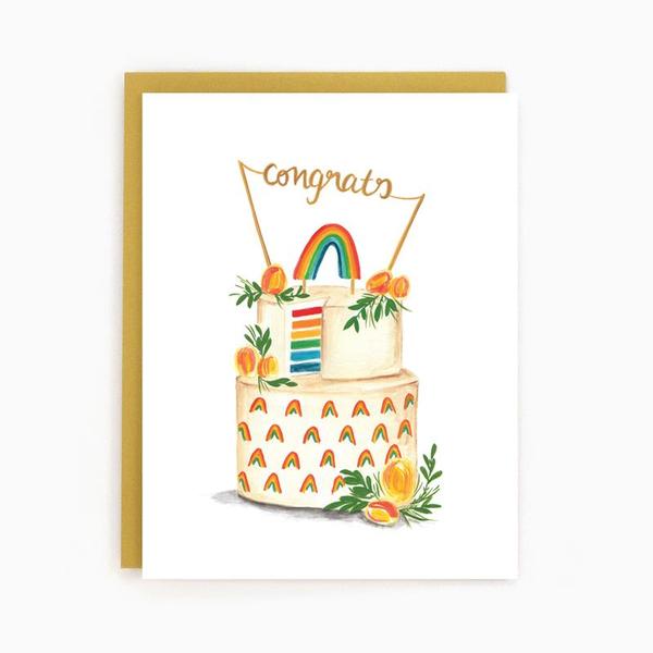 Wedding Rainbow Cake Card